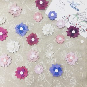 du vent dans mes valises - broches en cuir bleuet fleurs sauvages centaurées made in France